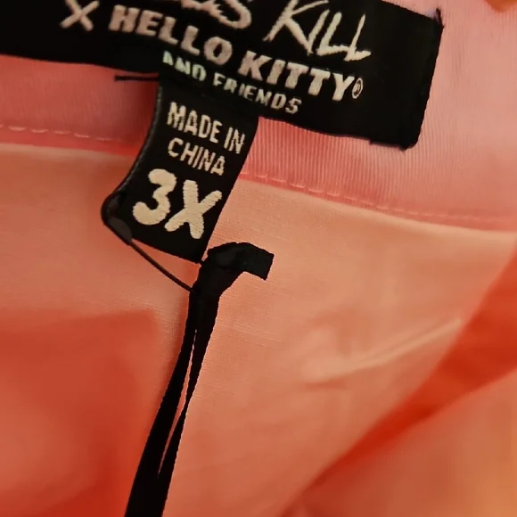 Hello Kitty Pink Apron Dress with Red Bow Dolls Kill 3X - Picture 8 of 9